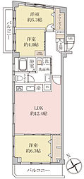市川真間マンション 3LDKの間取り