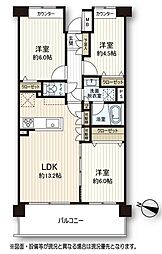 イーストパークス大島セントラルスクエア 3LDKの間取図画像