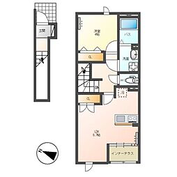 新潟市中央区鳥屋野新築アパート 1LDKの間取図画像