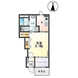 ポラリス 1Kの間取図画像