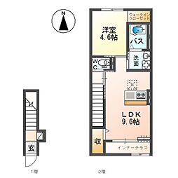 仮)本庄市東富田Y様新築アパート 1LDKの間取図画像