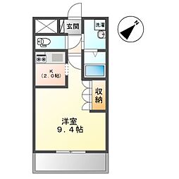 フローラルコート 1Kの間取図画像