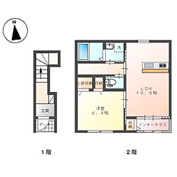仮)深谷市栄町スターテラスII 1LDKの間取図画像