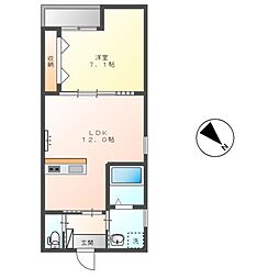 パーシモンズ テラス 1LDKの間取図画像