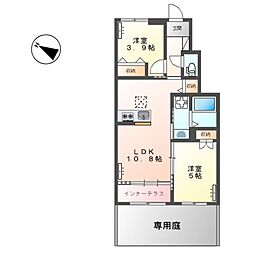 ブルークラウドB 2LDKの間取図画像