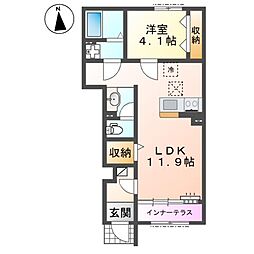 東松山市和泉町 アパート新築工事 1LDKの間取図画像