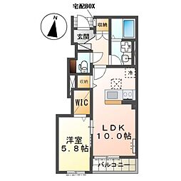 コンフィ 1LDKの間取図画像