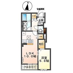コンフィ 1LDKの間取図画像