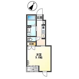 ルミエール北越谷 1Kの間取図画像