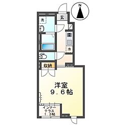 仮称)草加市花栗アパート新築工事 1Kの間取図画像