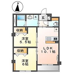 仮称)草加市花栗マンション新築工事 2LDKの間取図画像