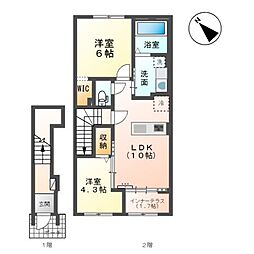 スプリングチェリーV 2LDKの間取図画像