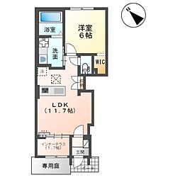 スプリングチェリーV 1LDKの間取図画像