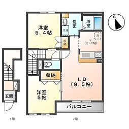 フォレストアーク大森 2LDKの間取図画像