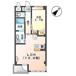 ポンデザール 1LDKの間取図画像