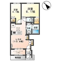 サンライズ・ガーデンIII 2LDKの間取図画像