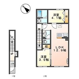 (仮称)市原市飯沼新築アパート 2LDKの間取図画像