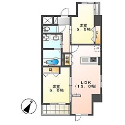 アーバンパレス 2LDKの間取図画像