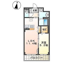 (仮称)千葉市中央区都町新築マンション 1LDKの間取図画像
