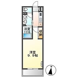 ＡＲＵＫＡＳ（アルカス） 205 2階1Kの間取り