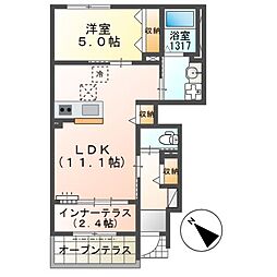 プリンセス・ガーデン 1LDKの間取図画像