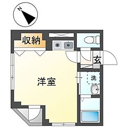 エコシャトレ ワンルームの間取図画像