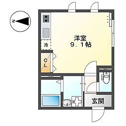 大田区大森西5丁目新築アパート(仮 ワンルームの間取図画像