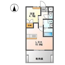 ヴァンベール 1LDKの間取図画像