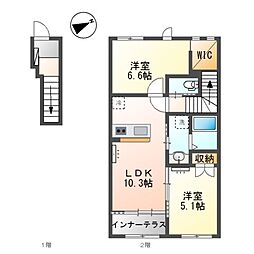 テルヌーラ 2LDKの間取図画像