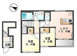 ルミウス 2LDKの間取図画像