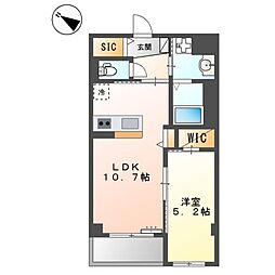 サンフォレスタ六番館 1LDKの間取図画像