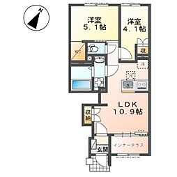 仮)中央区上溝新築アパート 2LDKの間取図画像