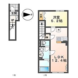 (仮称)小田原市鴨宮アパート新築工事 1LDKの間取図画像
