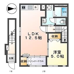 サンライズ 1LDKの間取図画像