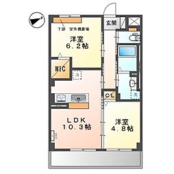UnivalyGranvia8 2LDKの間取図画像