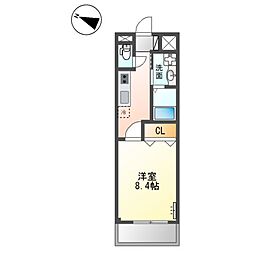 ベルグリーン 1Kの間取図画像