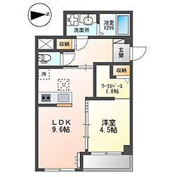 ブランキューブ南摂津 1LDKの間取図画像