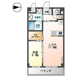 RIKIRESIDENCE 1LDKの間取図画像
