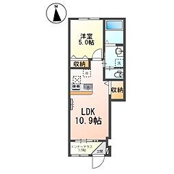 プラシッド ピュール (placide pure) 1LDKの間取図画像