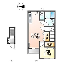 エスペランサ有野 1LDKの間取図画像