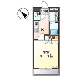 テラノモンターニャ 1Kの間取図画像
