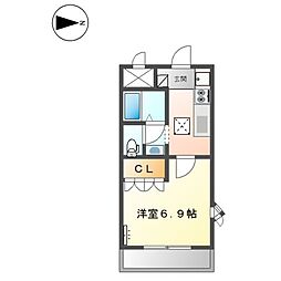 ビレッジ熊見 1Kの間取図画像