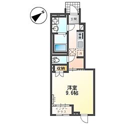 レイルロード 福音 1Kの間取図画像