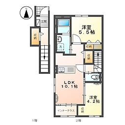 ラヴィソント 2LDKの間取図画像
