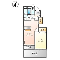 ヴァン・ルージュ2 1LDKの間取図画像