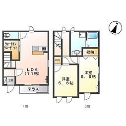 エンテ 2LDKの間取図画像