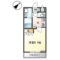 オリオン・セトル 1Kの間取図画像