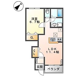 グランノワール 1LDKの間取図画像