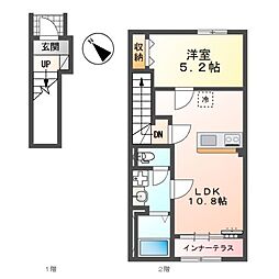 仮)リバーヒルズ春日町 1LDKの間取図画像