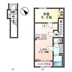 仮)リバーヒルズ春日町 1LDKの間取図画像